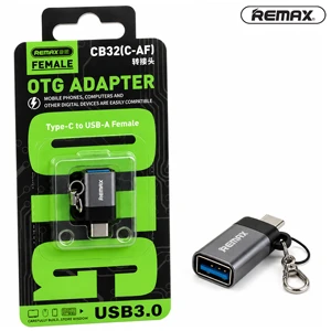 REMAX Type-C to USB-A Female OTG Adapter Compact Converter for Smartphones Tablets and Laptops CB32 (C-AF)